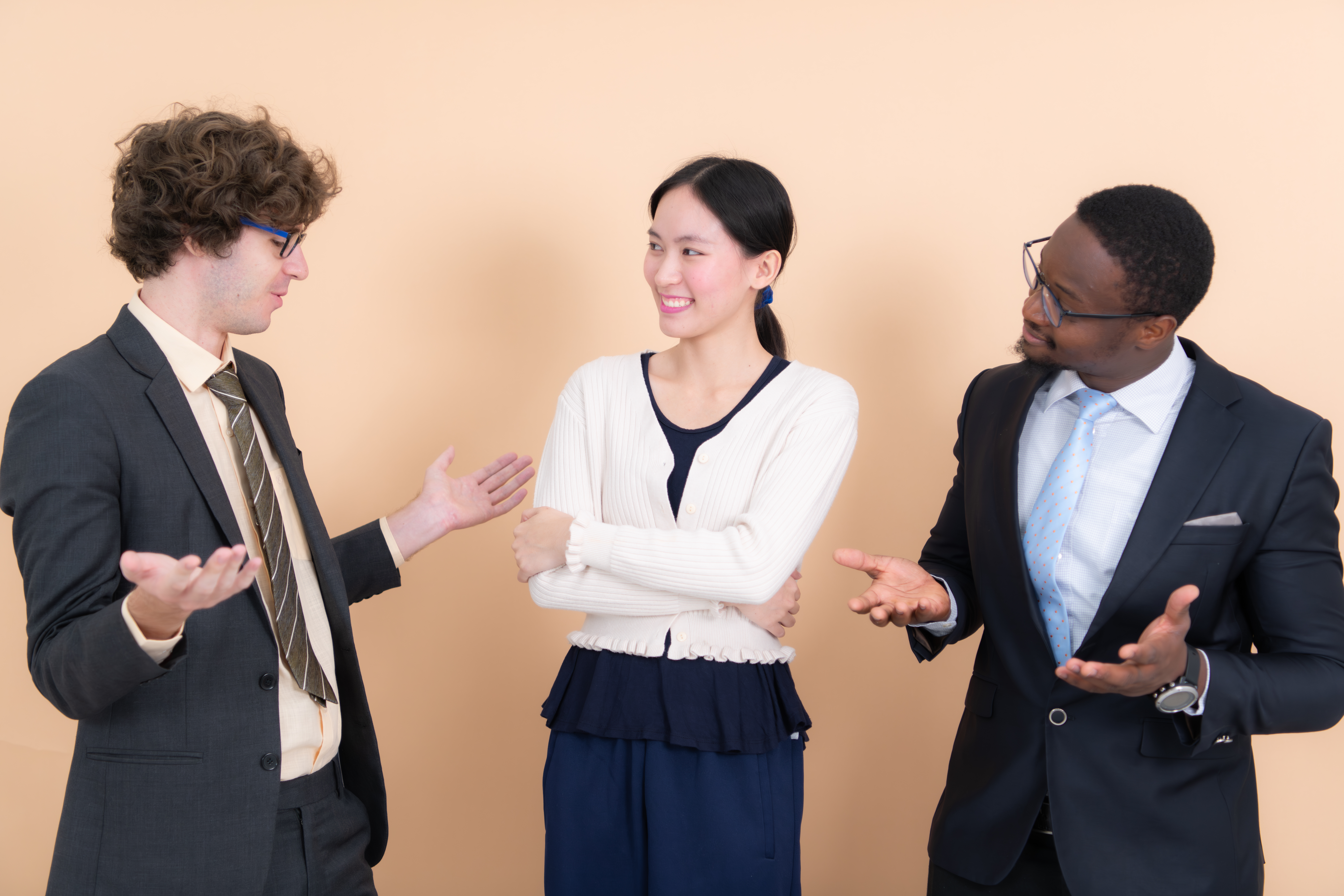 Young professionals getting into sales through an awkward conversation