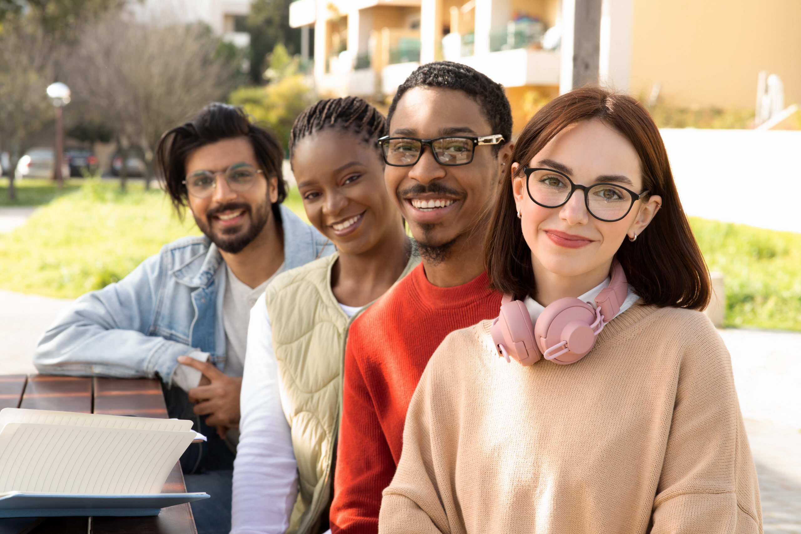 A group of sales interns outside